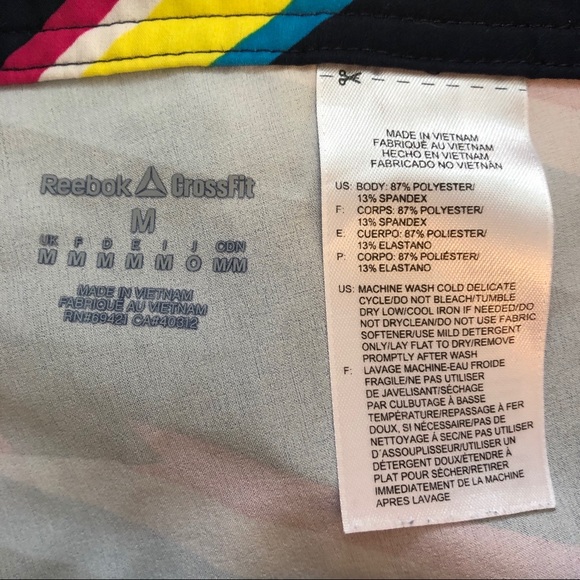 SOLD Reebok CrossFit Short Medium Blue Pink Yellow - Picture 3 of 6